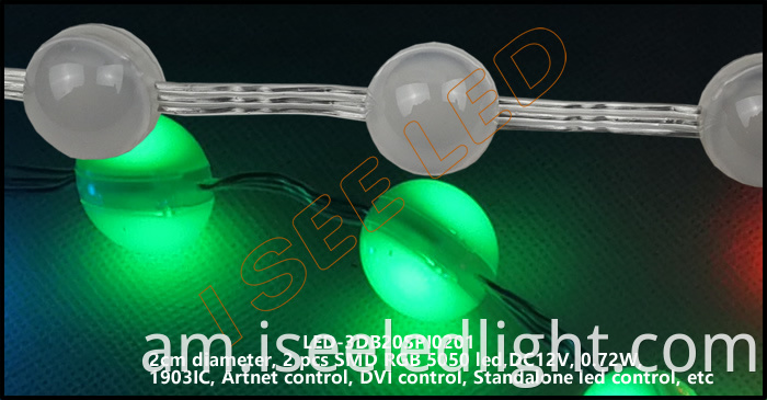 2cm 3D led ball rgb UCS1903 2 led 3D led bead light 02